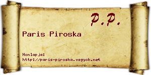 Paris Piroska névjegykártya